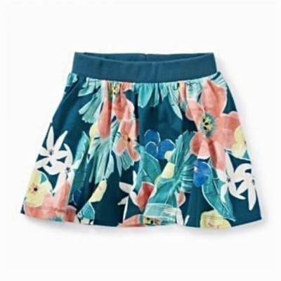 Girls Multicolor Floral Skater Skirt Short Pull-On Elastic Waist Casual