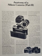 Nikon Camera Picture Magazine Ad Vintage Original Decor Anatomy Retro