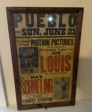 Joe Louis vs Max Schmeling Boxing Poster Vintage  Yankee Stadium 14x22 Original
