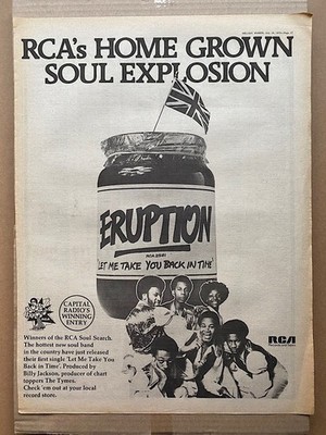 ERUPTION LET ME TAKE YOU BACK IN TIME POSTER SIZED original music press advert  