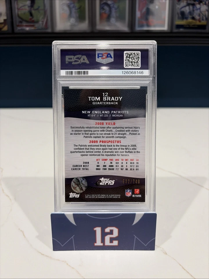 TOM BRADY 2009 ETOPPS REFRACTOR #'D /749 PSA 7 #12 INVEST GOAT HOF MVP TB12 - Image 2 of 2