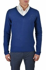 Just Cavalli Men's Multi-Color Striped V-Neck Long Sleeve Sweater US M IT 50