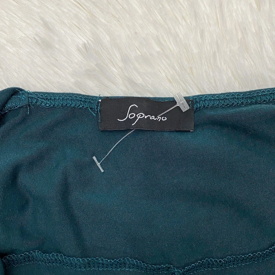 Топ сопрано женщин средний зеленый украшенный без рукавов Майка Y2K - Изображение 4 из 4