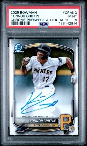 #CPA-KG PSA 9 Mint 2025 Bowman Chrome Prospect Auto Konnor Griffin Pirates