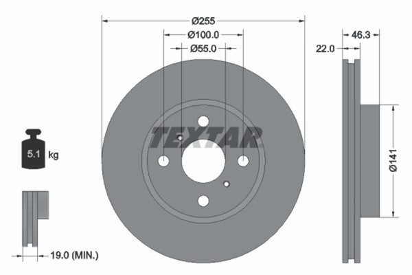 2X Bremsscheibe Vorderachse FüR Daihatsu Toyota Charade Viii Yaris-image