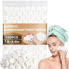 100 Compressed Towel Tablets - Disposable Face Washcloths Fast Drying Lightweigh
