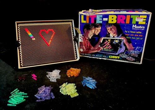 Hasbro Lite Brite Original Vintage 1967 In Box Working Includes Pegs