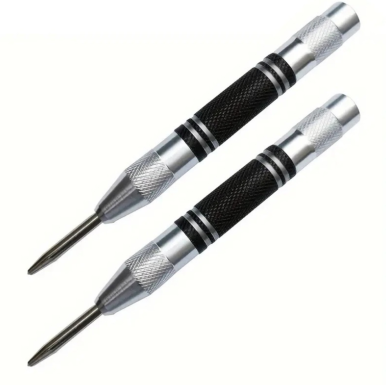 2pcs Heavy Duty Auto Center Punch Tool for Wood & Metal Drilling - NEW