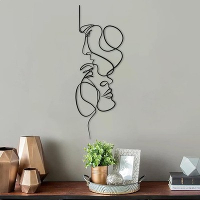 Minimalist Metall Wanddekoration für Wohnzimmer und Schlafzimmer 40 x 14 cm