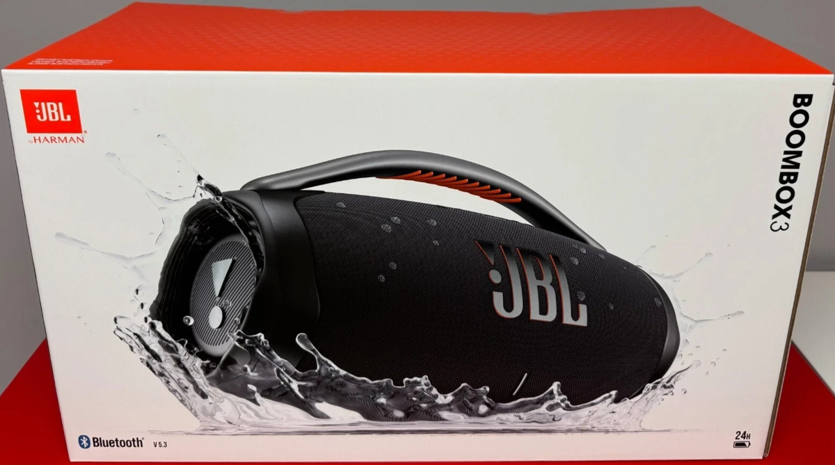 JBL Boombox 3 Portable Bluetooth Speaker - Black for sale online