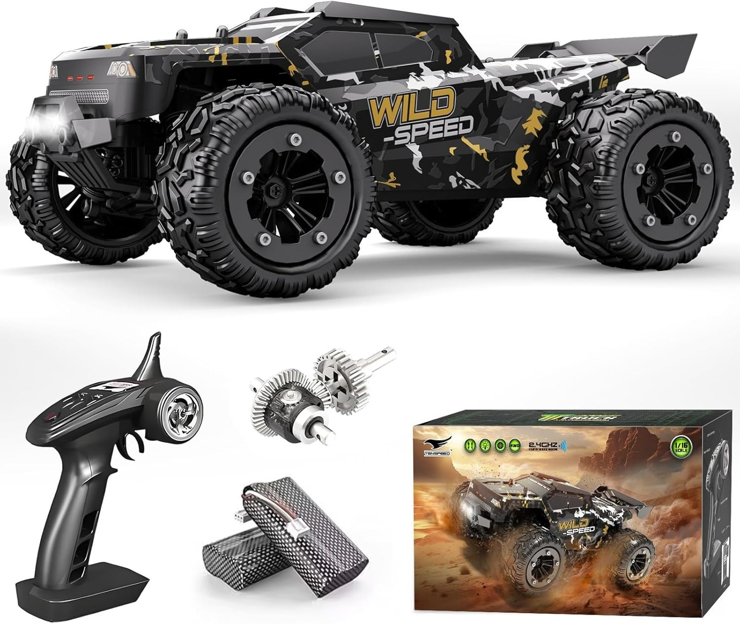 1/14 Brushless RC Cars for Adults Fast 60+ mph, RC Trucks 4x4 Offroad
