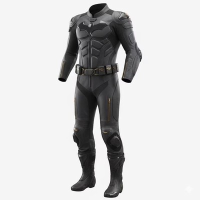 Batman Leather Suit Motorcycle Riding Biker Armor Suit Cosplay Costume Men's