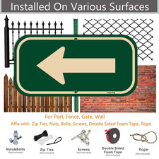 2 Pack Left Arrow Signs 12 x 6 Inches Arrow Signs Metal Reflective Sturdy Rus...