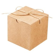 10 Pack 4x4x4 Brown Small Gift Boxes, Kraft Square Gift Boxes with Lids for