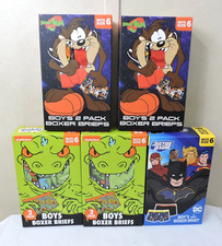 10 Pair Boy's Boxer Brief Underwear Size 6 Rugrats, Taz, Justice League 5 packs