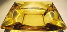 Vintage Anchor Hocking Glass Ashtray Amber Square 4 5/8" x 4 5/8"