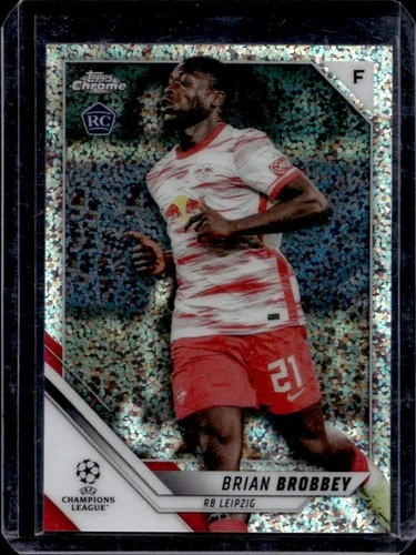 2021 Topps Chrome UEFA Brian Brobbey RC Speckle Refractor Rookie #105 Leipzig
