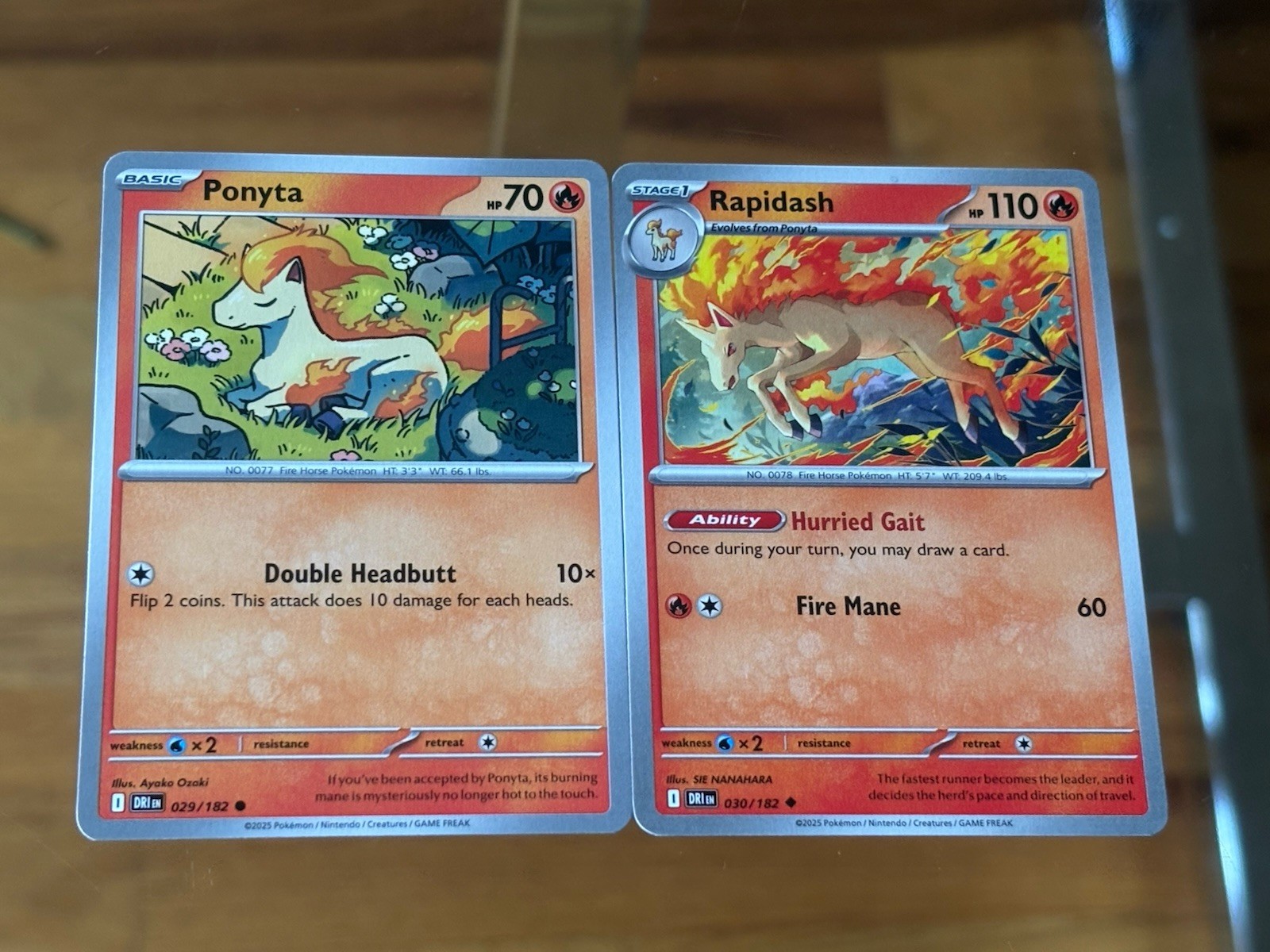 Ponyta Rapidash Duo From Destined Rivals Pokemon TCG 029/182 030/182