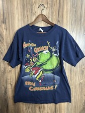 Vintage 1997 How the Grinch Stole Christmas T-shirt Santee Gold Size Large