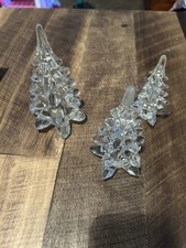 Lot de 3 anciens tresses en verre transparent