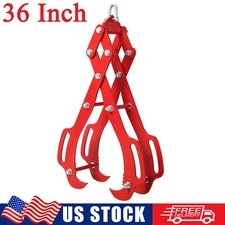 36" Log Lifting Tongs 4 Claw Swivel Drag Grapple Hook Lifter Log Lifting Lumber