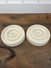 Cream Color Ceramic Slow Feeder Dog / Cat Bowl - Ceramic Feeding Bowl X2 Set