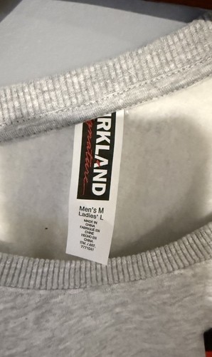 NWT Gray Kirkland Signature Sweatshirt Men’s Medium Ladies Large - Picture 4 of 7
