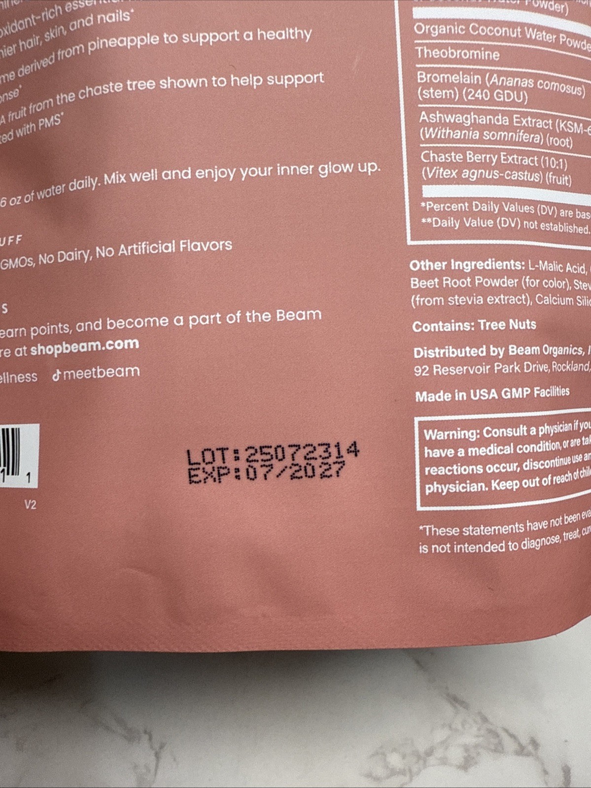 Beam Glow Women's Hormone Balancing Superpowder 15 Serving Packs in Raspberry thumbnail 3