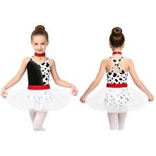 Kids Girls Dresses Hem Bodysuit Tulle Tutu Dress Color Blocking Cosplay Class