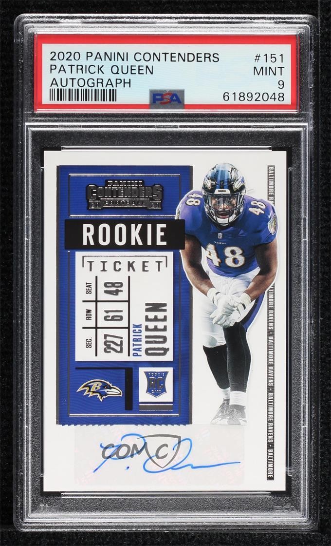 2020 Panini Contenders Rookie Ticket Patrick Queen #151 PSA 9 MINT Auto 1s6