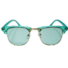 C 6009 Colorful Browline Sunglasses with Color Tinted Lenses
