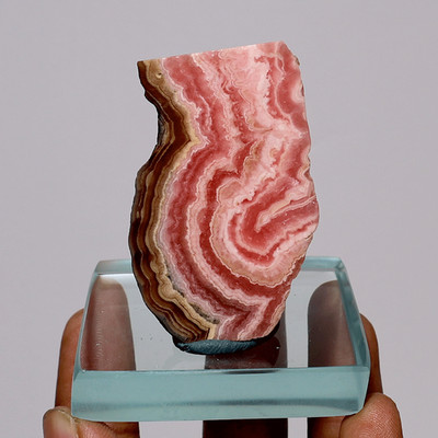 Natural Rhodochrosite Slab | Red Banded Rhodochrosite Specimen | Collector Stone