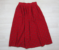 Vintage 80s Lindsey Blake Corduroy Midi Skirt 28" Waist Mallard Duck Country