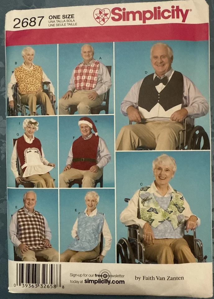 Simplicity 2687 Adult Clothing Protectors & Hats Pattern One Size UNCUT - Image 3 of 4