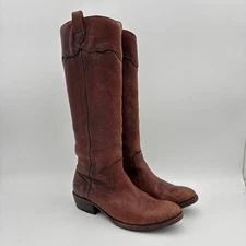 Frye Carson Lug Riding Boots 77203 Leather Pull On Boots Women's 9B