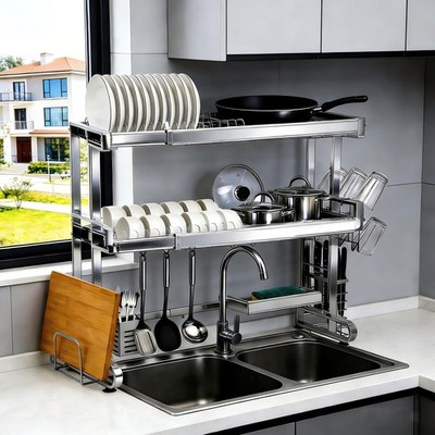 Over The Sink Dish Drying Rack,Large Capacity 23.8''-39.3'',Over The Sink Dish ...