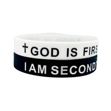 GOD IS FIRST IM SECOND Inspirational Bracelets Christian Faith Rubber Brace - 04