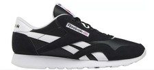 Men's Reebok Classic Nylon 100009276 Running Shoes Black White New 100 Original