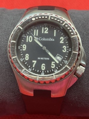 Columbia Watch Mens Silver Tone Date Stainless Steel CL 1010 New Battery