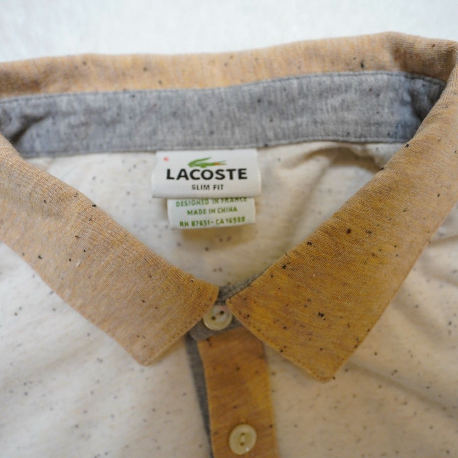 Lacoste Slim Fit Speckled Long Sleeve Polo - Men Small thumbnail 6