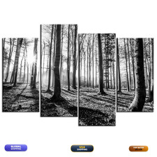 Sechars Extra Large Wall Pictures Black And White Forest Canvas Wall Art 4