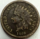 1860 Round Bust Indian Head Cent Exact Coin Imaged #IND1934