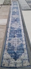 IVORY / NAVY 2'-0" x 18'-0" Damaged Rug, Reduced Price 1172776410 BNT865A-218
