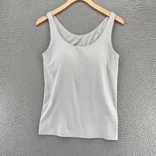 UNIQLO AIRism Top Womens Medium Gray Sleeveless Built In Bra Quick Dry Stretch