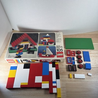 Lego 105 Basic Universal Building System Set 1973 Vintage 100% Complete w/ Box 