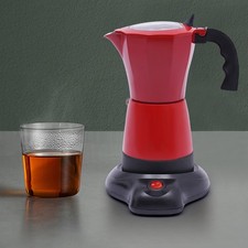 Macchina da Caffè Espresso Elettrica con Base, Caffettiera Espresso per 6 Tazze di Caffè