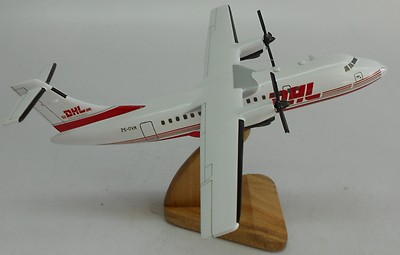 ATR-42 DHL Cargo White ATR42 Airplane Desktop Kiln Dry Wood Model Small New