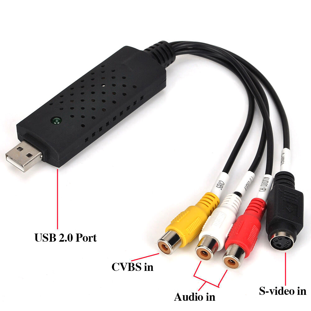 Adaptador convertidor USB VHS a audio video captura de dispersión cable RCA | eBay