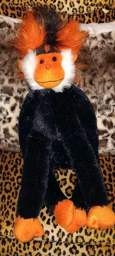 Rare San Francisco Giants Monkey Plush Black And Orange On MLB Tag Unique