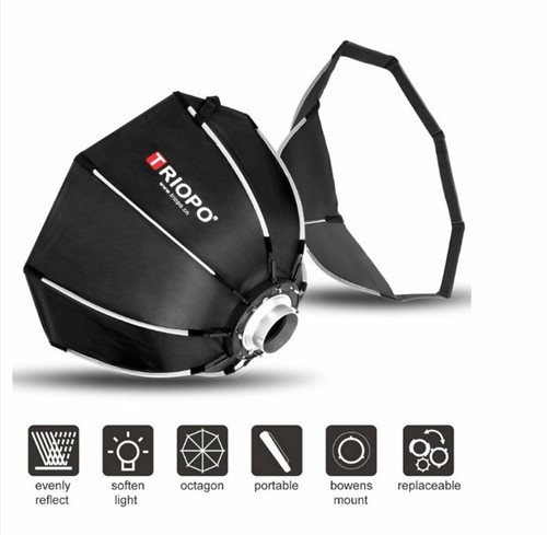 Paraguas Softbox Octagon con Montaje Bowens Rápido Plegable 55/65/90 cm Soft Box - Imagen 3 de 23